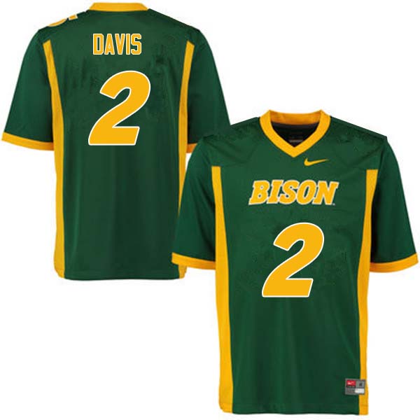 Men #2 Dom Davis North Dakota State Bison College Football Jerseys Sale-Green